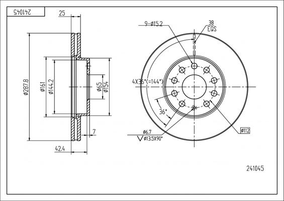 Hart 241 045 - Disque de frein cwaw.fr