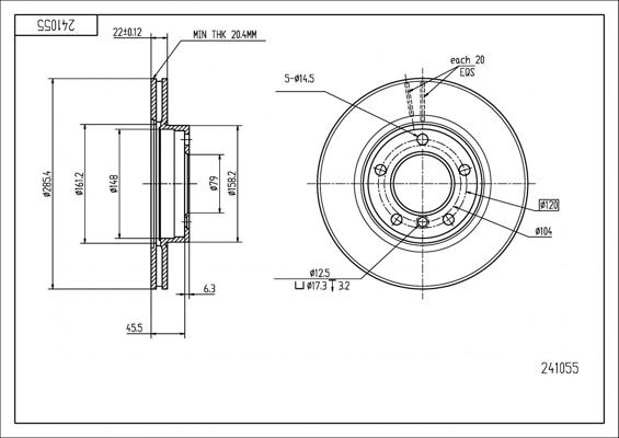 Hart 241 055 - Disque de frein cwaw.fr