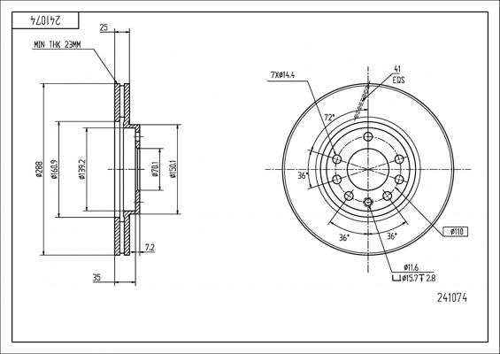 Hart 241 074 - Disque de frein cwaw.fr