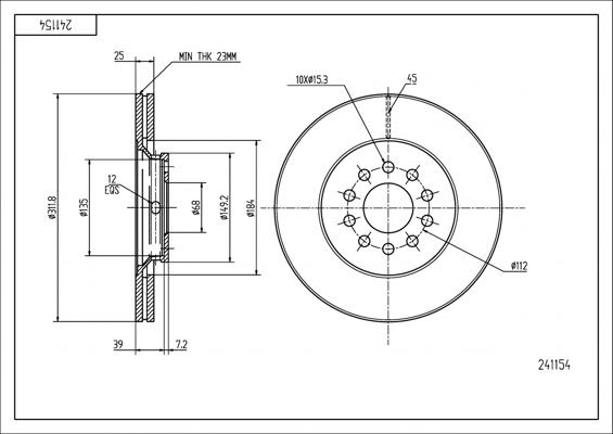 Hart 241 154 - Disque de frein cwaw.fr