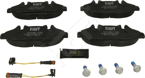 Hart 248 996 - Kit de plaquettes de frein, frein à disque cwaw.fr