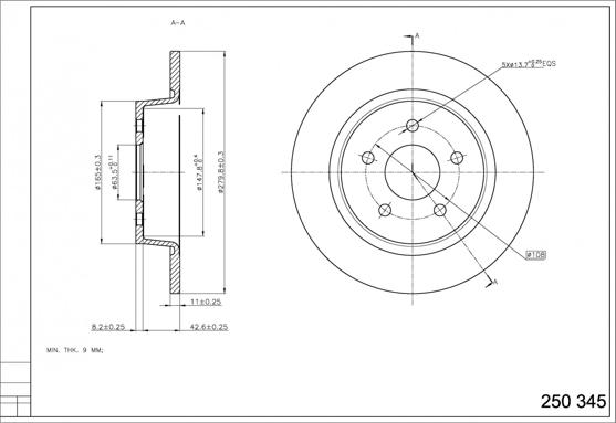 Hart 250 345 - Disque de frein cwaw.fr