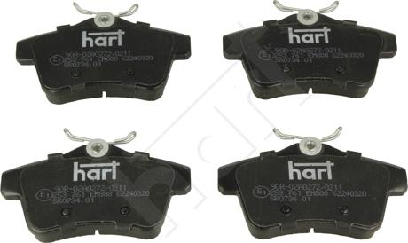 Hart 253 761 - Kit de plaquettes de frein, frein à disque cwaw.fr