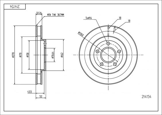 Hart 214 154 - Disque de frein cwaw.fr