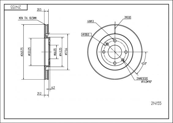 Hart 214 155 - Disque de frein cwaw.fr