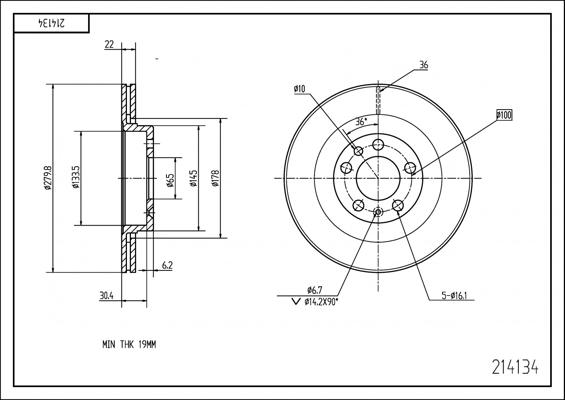 Hart 214 134 - Disque de frein cwaw.fr