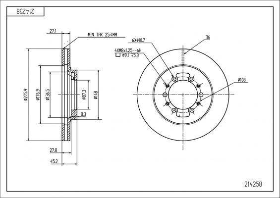 Hart 214 258 - Disque de frein cwaw.fr