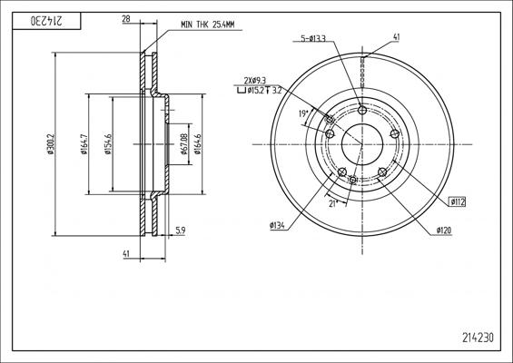 Hart 214 230 - Disque de frein cwaw.fr