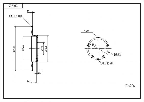 Hart 214 226 - Disque de frein cwaw.fr