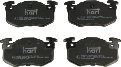 Hart 215 895 - Kit de plaquettes de frein, frein à disque cwaw.fr