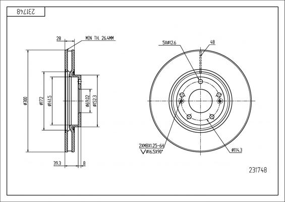 Hart 231 748 - Disque de frein cwaw.fr