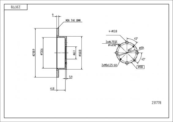 Hart 231 778 - Disque de frein cwaw.fr