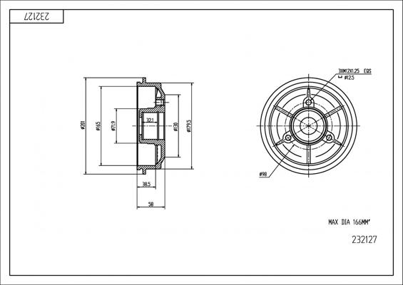 Hart 232 127 - Tambour de frein cwaw.fr