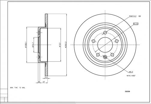 Hart 232 238 - Disque de frein cwaw.fr