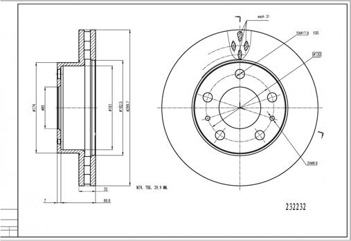 Hart 232 232 - Disque de frein cwaw.fr