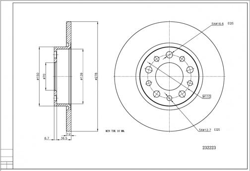 Hart 232 223 - Disque de frein cwaw.fr