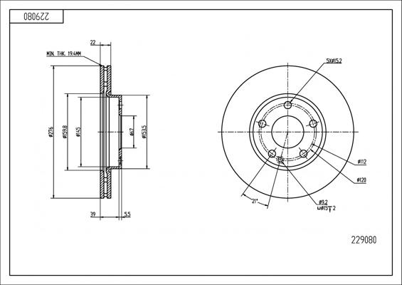 Hart 229 080 - Disque de frein cwaw.fr