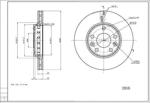 Hart 229 105 - Disque de frein cwaw.fr