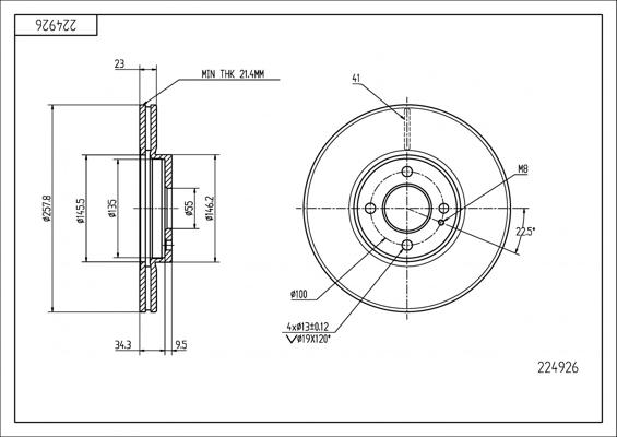 Hart 224 926 - Disque de frein cwaw.fr