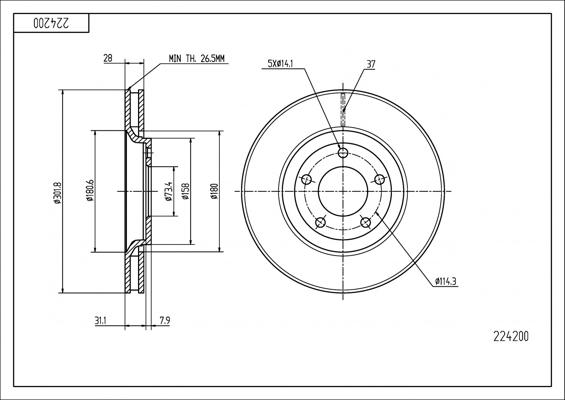 Hart 224 200 - Disque de frein cwaw.fr