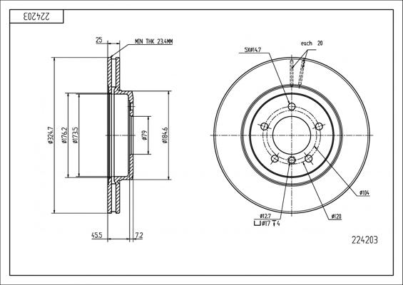 Hart 224 203 - Disque de frein cwaw.fr