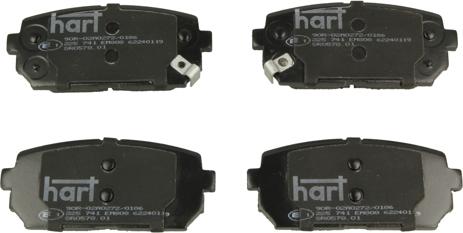 Hart 225 741 - Kit de plaquettes de frein, frein à disque cwaw.fr