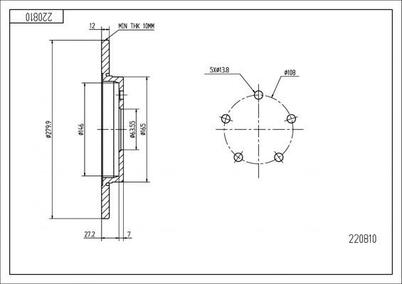 Hart 220 810 - Disque de frein cwaw.fr