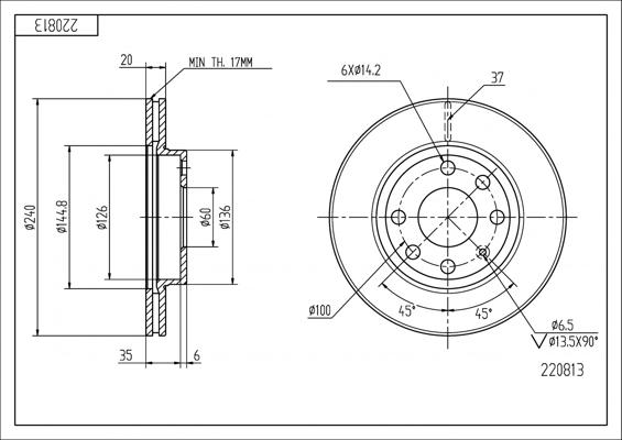 Hart 220 813 - Disque de frein cwaw.fr