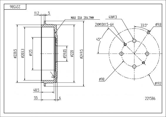 Hart 221586 - Tambour de frein cwaw.fr