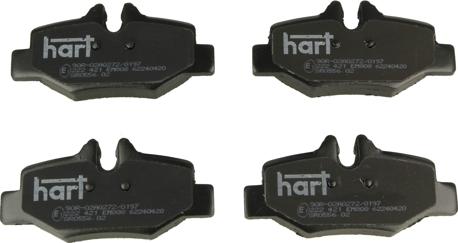 Hart 222 421 - Kit de plaquettes de frein, frein à disque cwaw.fr