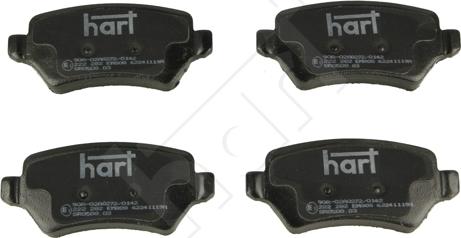 Hart 222 282 - Kit de plaquettes de frein, frein à disque cwaw.fr