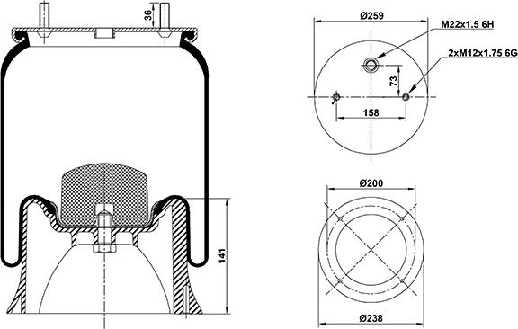 HD 020.4004.CP03 - Ressort pneumatique, suspension pneumatique cwaw.fr