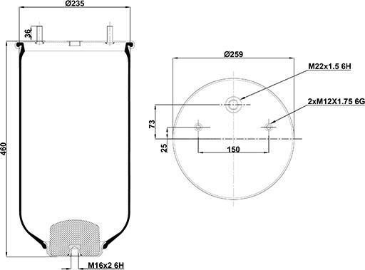 HD 020.2619.S - Ressort pneumatique, suspension pneumatique cwaw.fr