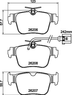 HELLA 8DB 355 044-901 - Kit de plaquettes de frein, frein à disque cwaw.fr