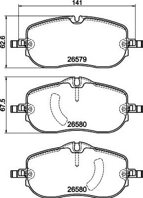 HELLA 8DB 355 044-391 - Kit de plaquettes de frein, frein à disque cwaw.fr