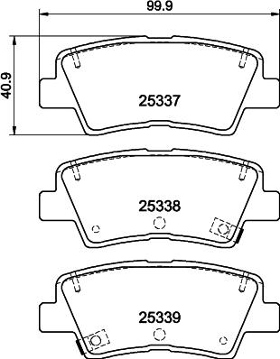 HELLA 8DB 355 044-731 - Kit de plaquettes de frein, frein à disque cwaw.fr