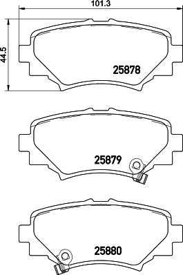 HELLA 8DB 355 045-401 - Kit de plaquettes de frein, frein à disque cwaw.fr