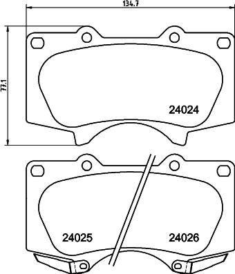 HELLA 8DB 355 045-581 - Kit de plaquettes de frein, frein à disque cwaw.fr