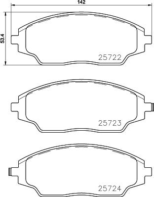 HELLA 8DB 355 045-241 - Kit de plaquettes de frein, frein à disque cwaw.fr