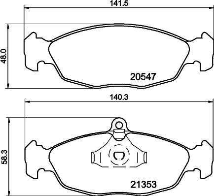 HELLA 8DB 355 045-261 - Kit de plaquettes de frein, frein à disque cwaw.fr