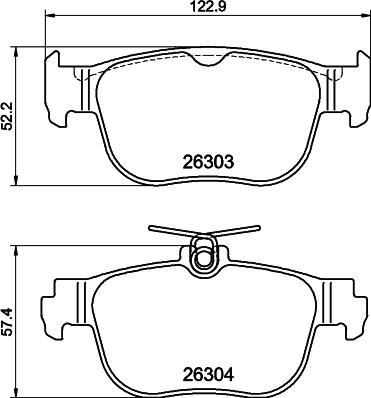 HELLA 8DB 355 040-981 - Kit de plaquettes de frein, frein à disque cwaw.fr