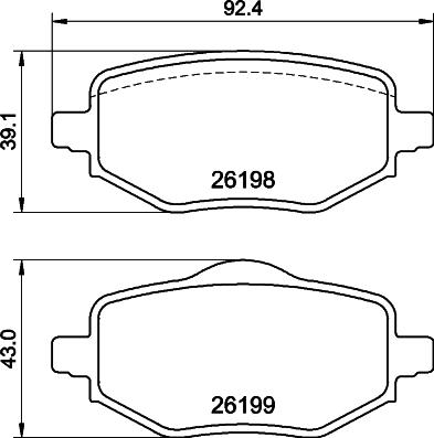 HELLA 8DB 355 040-971 - Kit de plaquettes de frein, frein à disque cwaw.fr