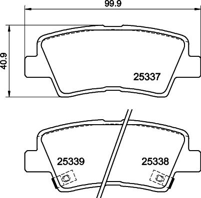 HELLA 8DB 355 040-171 - Kit de plaquettes de frein, frein à disque cwaw.fr