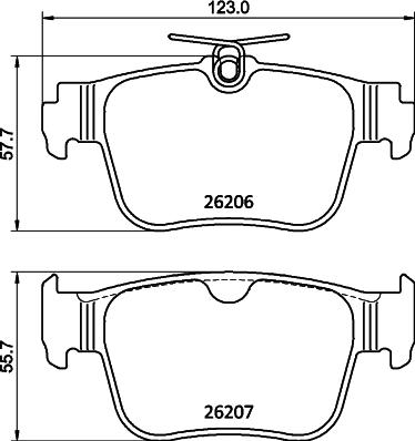 HELLA 8DB 355 040-851 - Kit de plaquettes de frein, frein à disque cwaw.fr