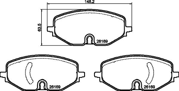 HELLA 8DB 355 040-801 - Kit de plaquettes de frein, frein à disque cwaw.fr