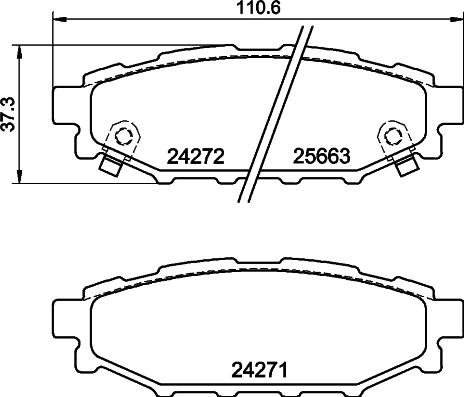 HELLA 8DB 355 040-391 - Kit de plaquettes de frein, frein à disque cwaw.fr