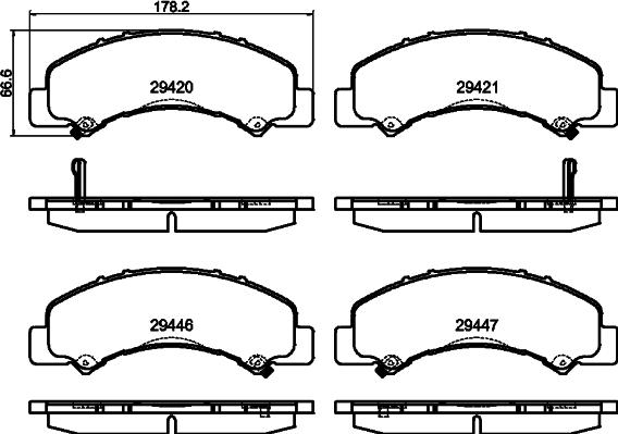 HELLA 8DB 355 040-791 - Kit de plaquettes de frein, frein à disque cwaw.fr