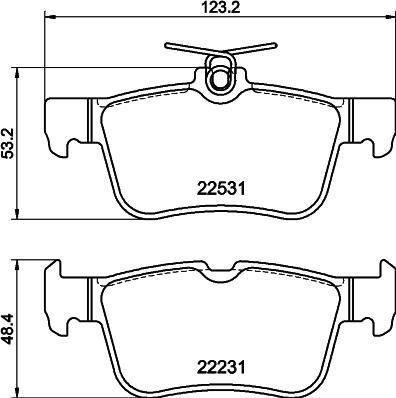 HELLA 8DB 355 041-071 - Kit de plaquettes de frein, frein à disque cwaw.fr