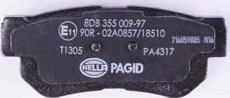 HELLA 8DB 355 009-971 - Kit de plaquettes de frein, frein à disque cwaw.fr