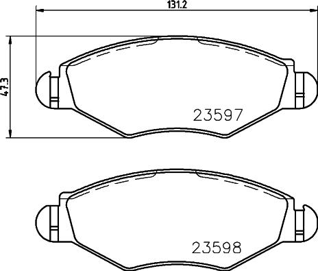 HELLA 8DB 355 009-411 - Kit de plaquettes de frein, frein à disque cwaw.fr